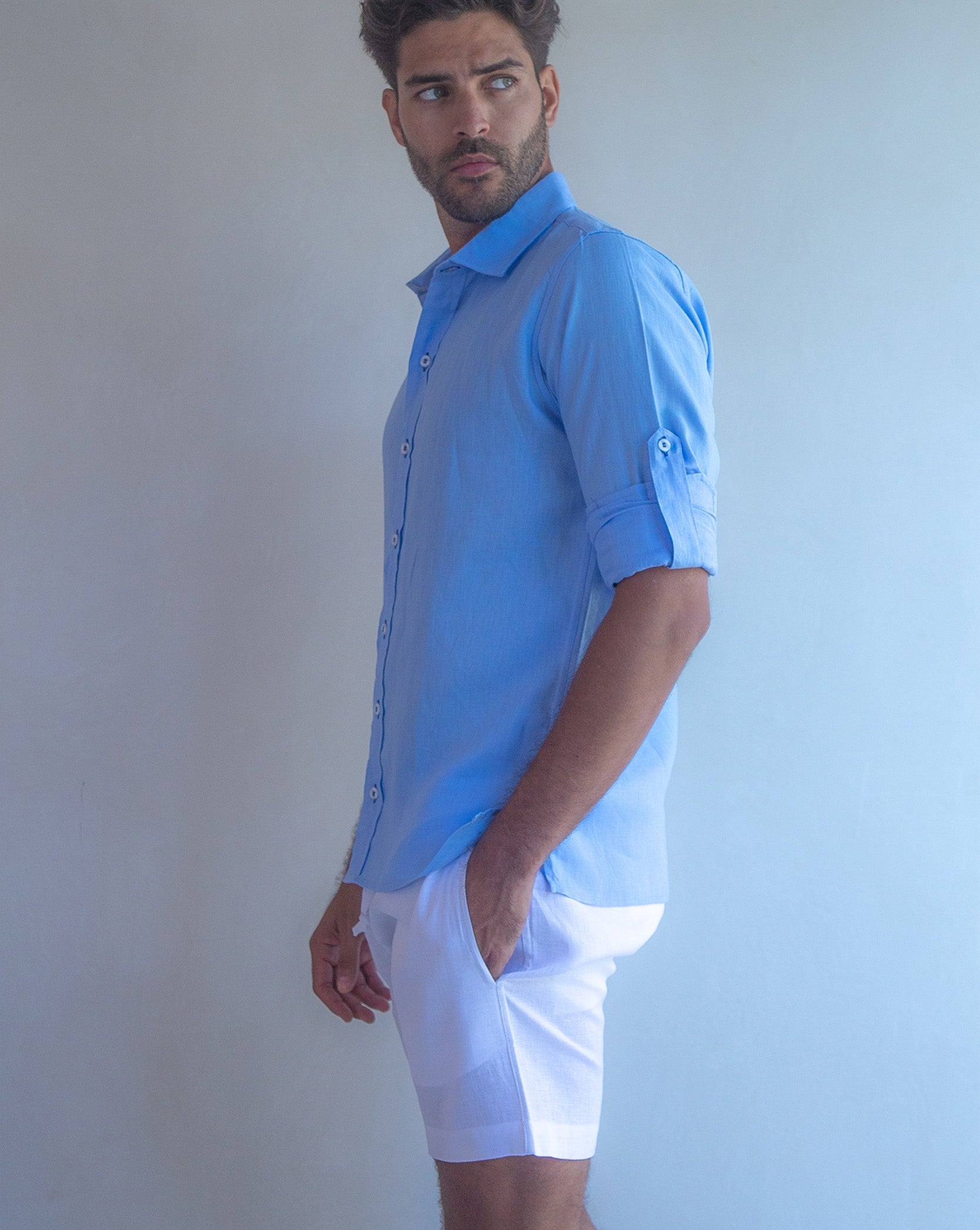 CAPRI Linen Bermudas - White - CRASQI