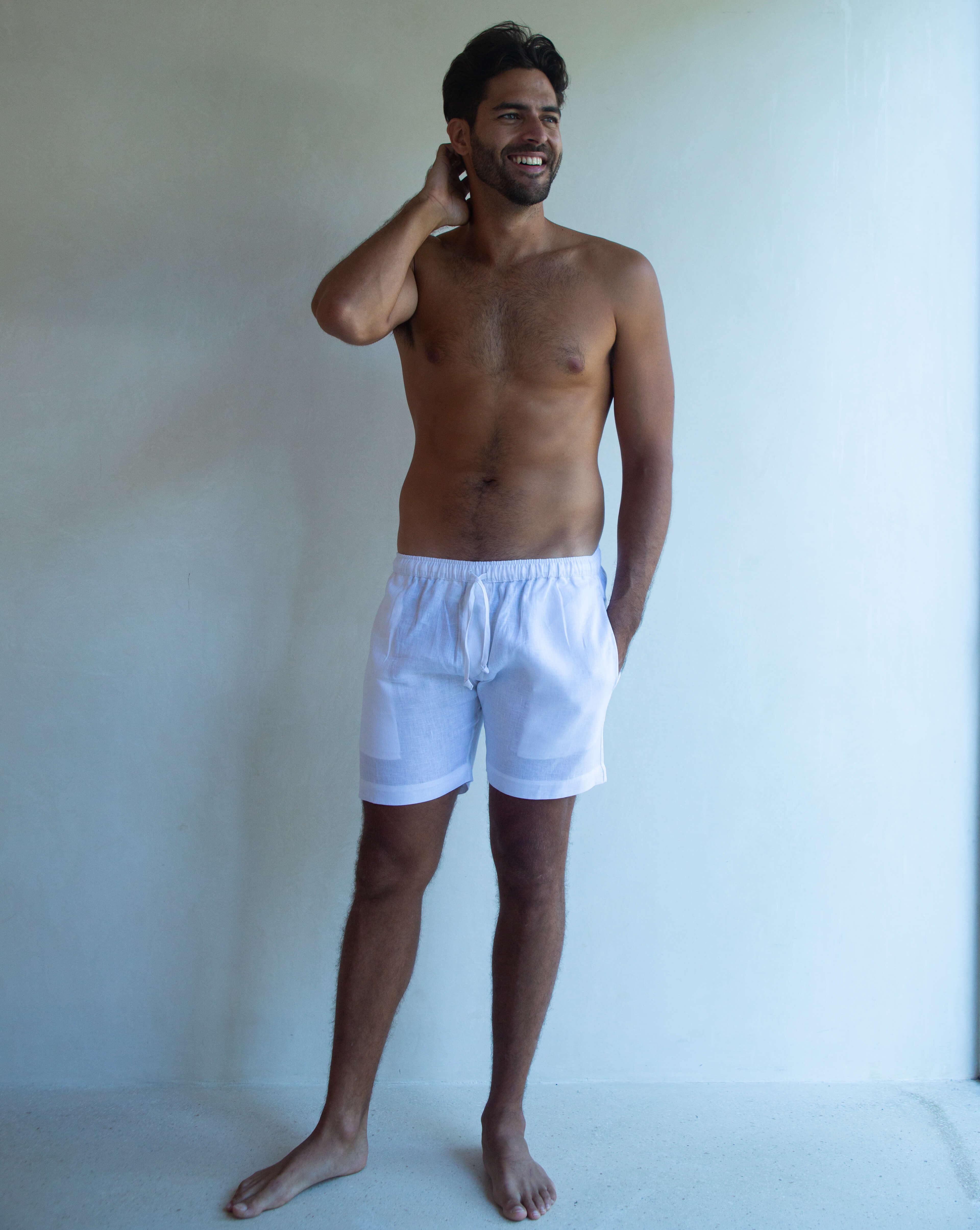 CAPRI Linen Bermudas - White - CRASQI