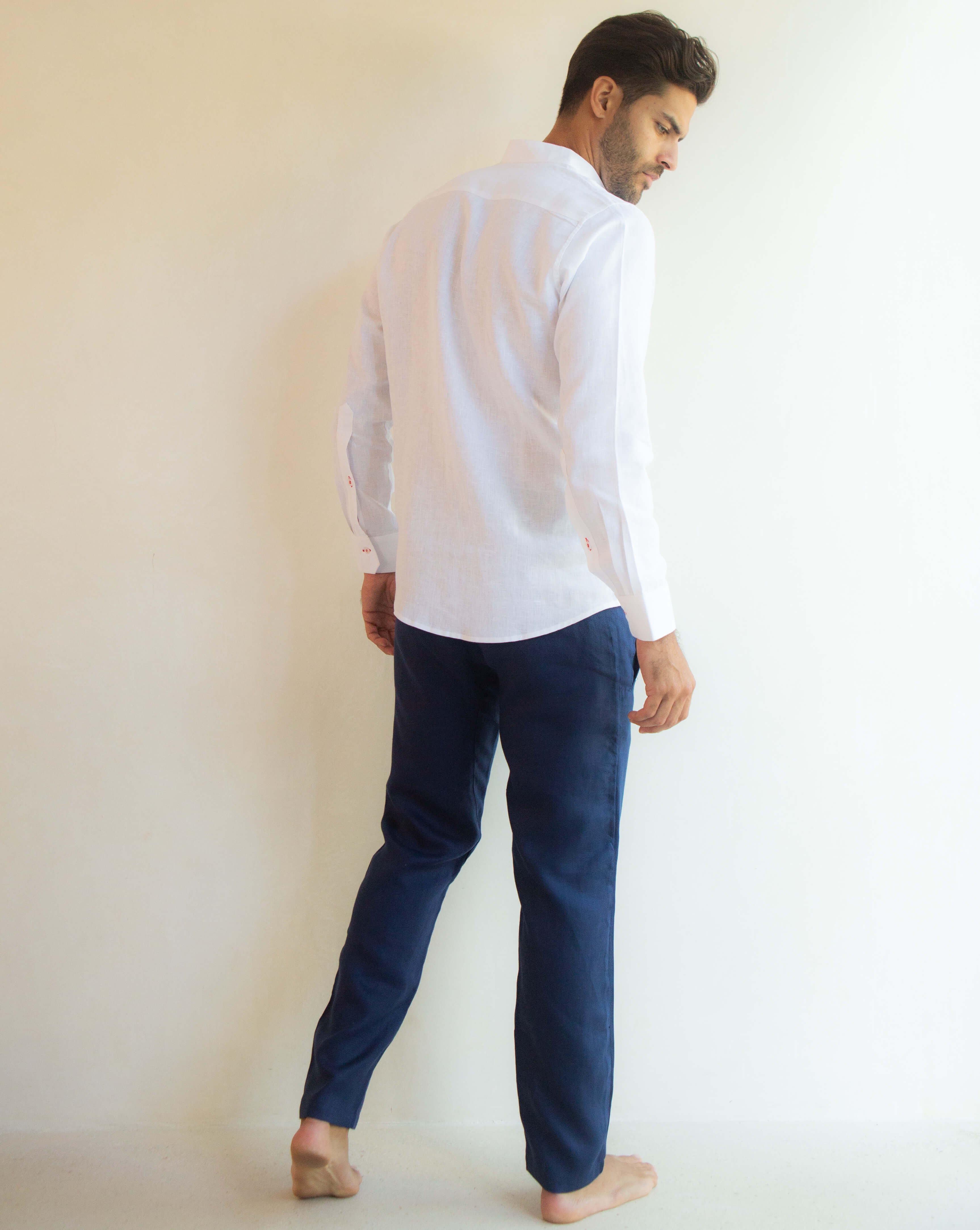 SARDINIA Linen Pant - Navy Blue Jaspe - CRASQI