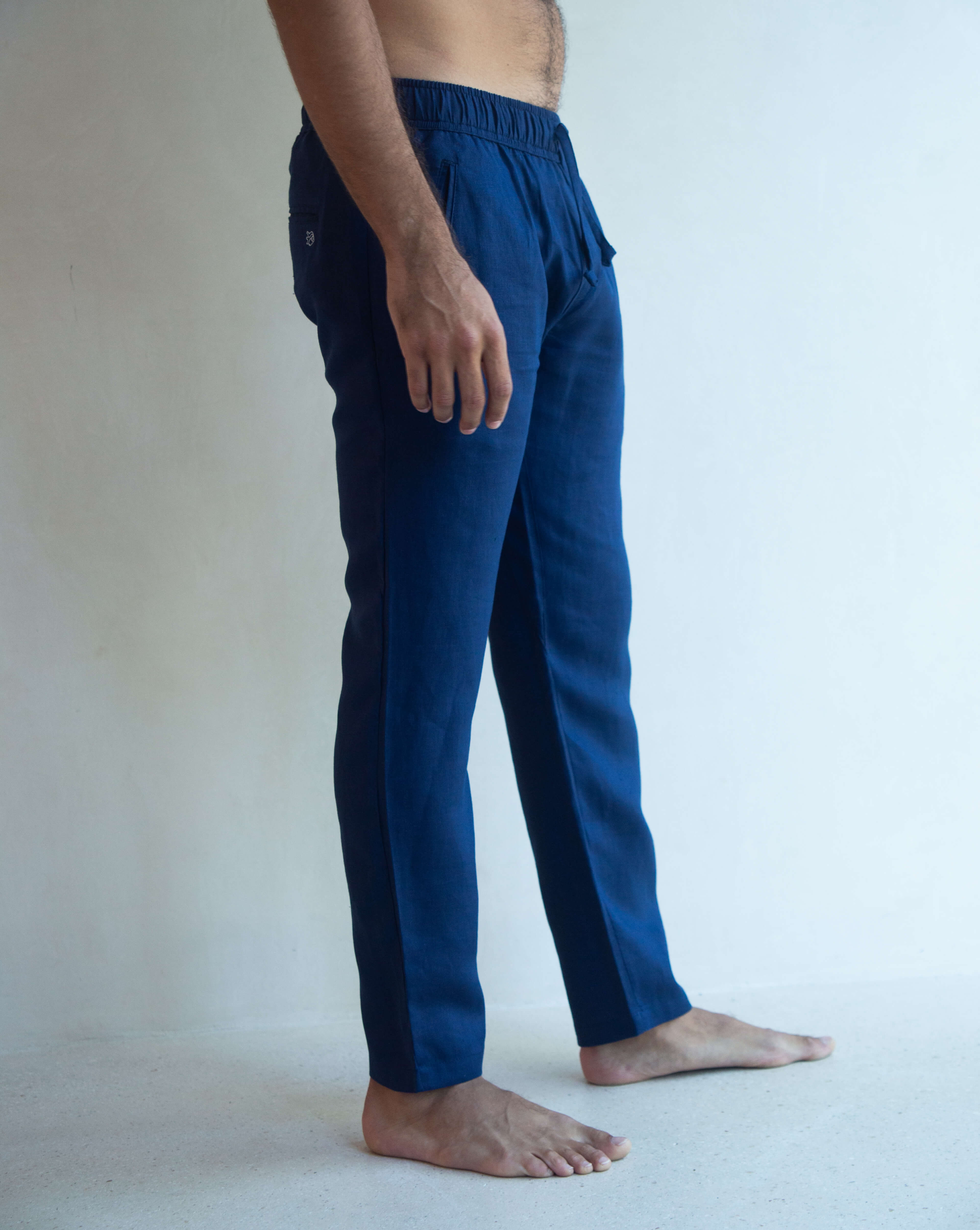 SARDINIA Linen Pant - Navy Blue Jaspe - CRASQI