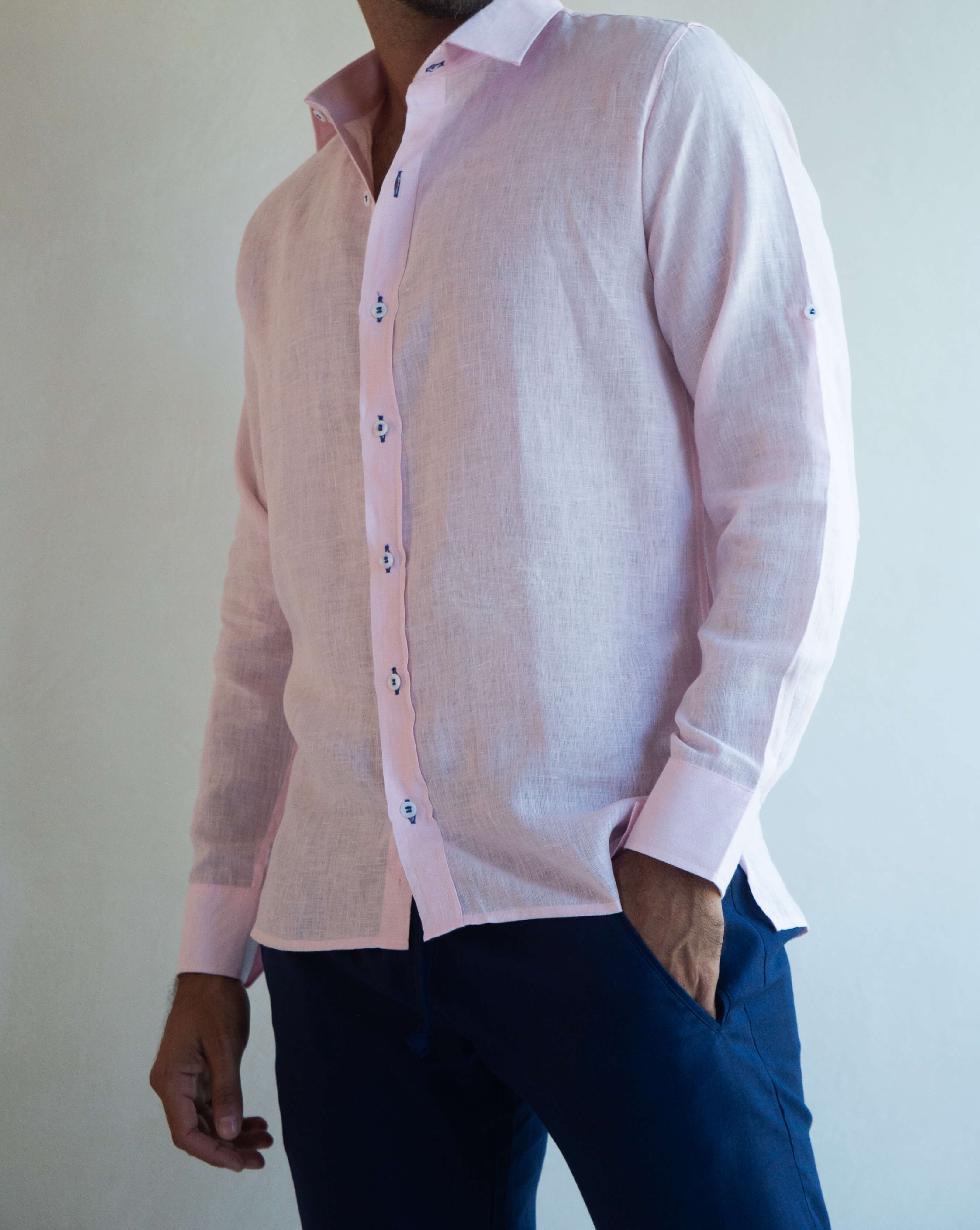 SARDINIA Linen Pant - Navy Blue Jaspe - CRASQI