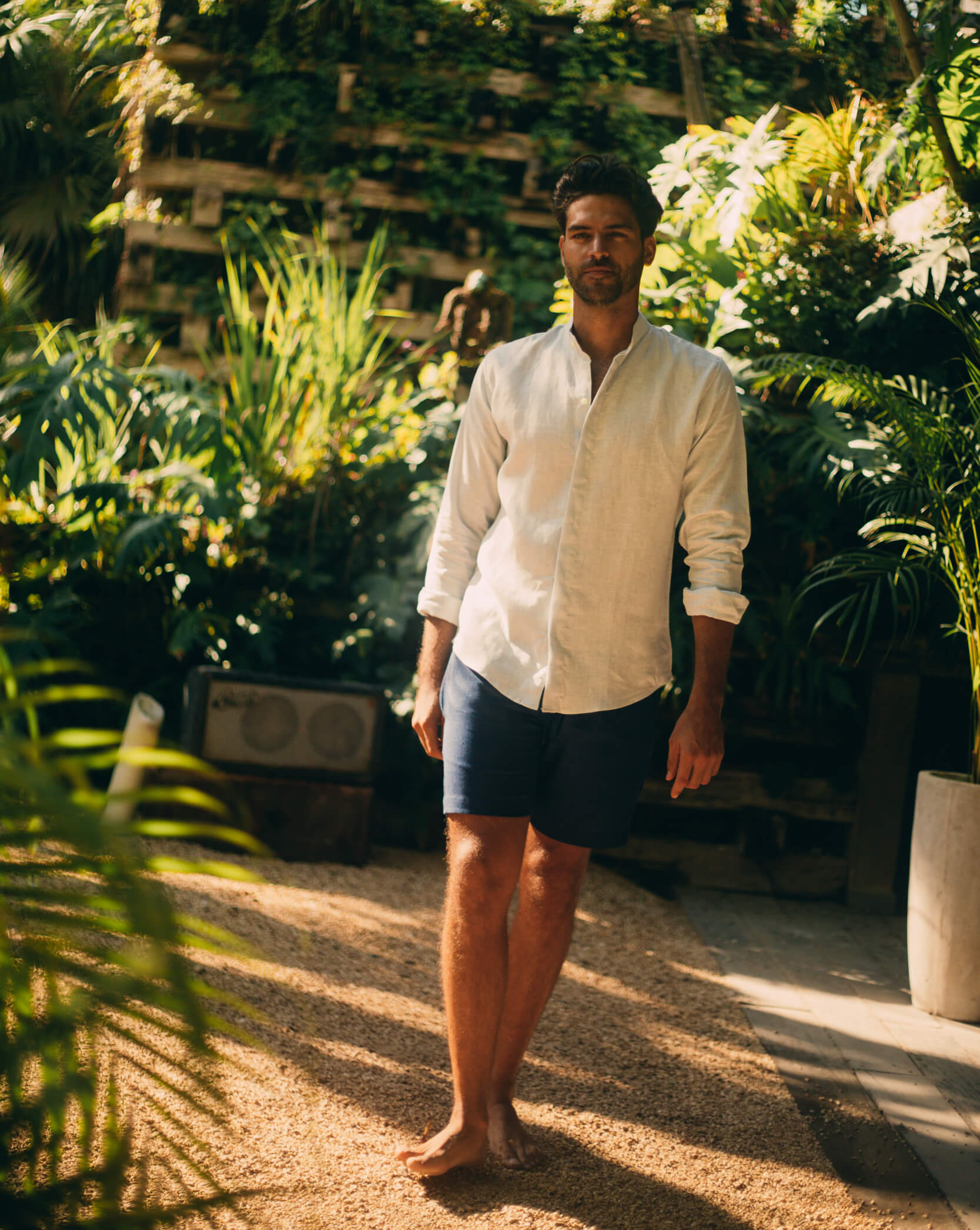 CAPRI Linen Bermudas - Navy Blue - CRASQI