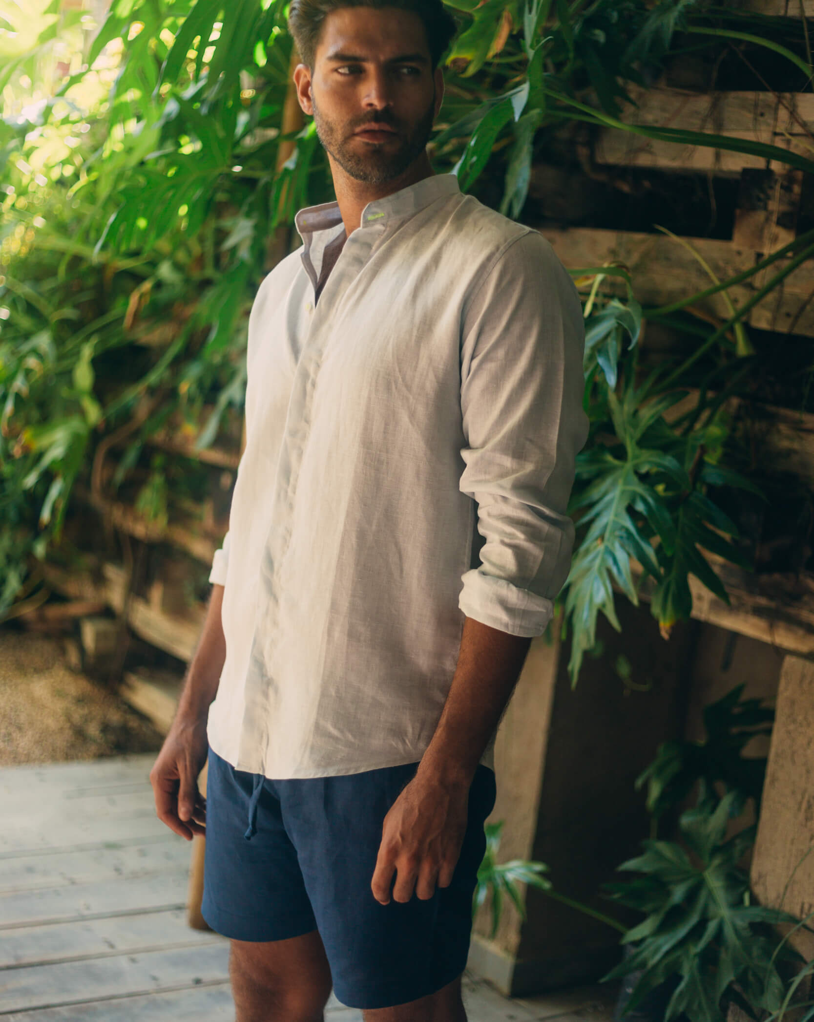 CAPRI Linen Bermudas - Navy Blue - CRASQI