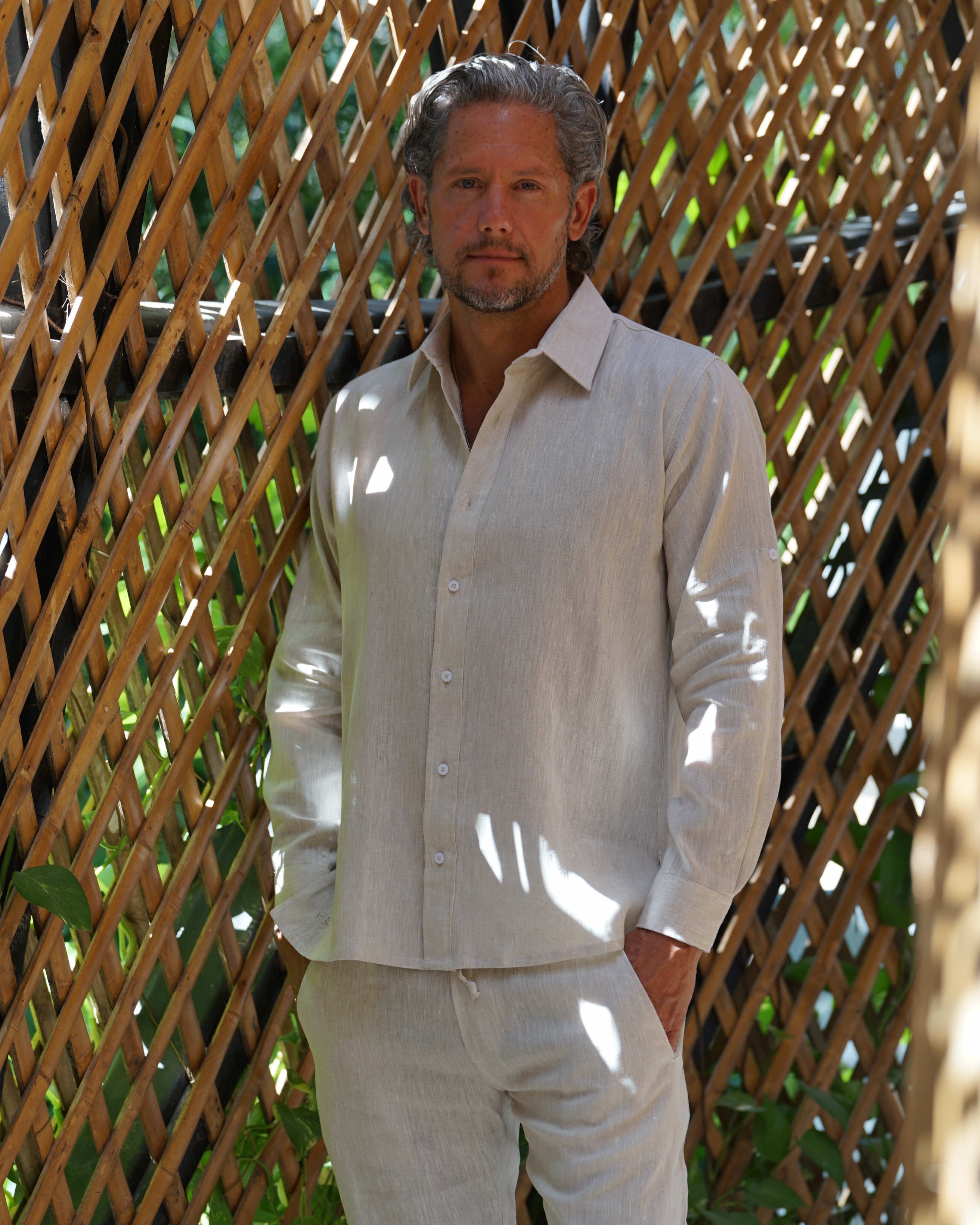 MALLORCA Linen Shirt - Sand/Sand - CRASQI