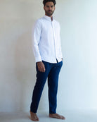 MENORCA Linen Shirt - White/Red - CRASQI