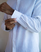 MENORCA Linen Shirt - White/Red - CRASQI