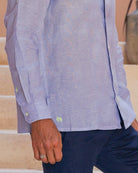 MALLORCA Linen Shirt - Azul Cielo/Neon Yellow - CRASQI