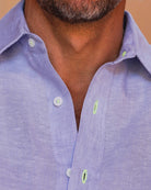 MALLORCA Linen Shirt - Azul Cielo/Neon Yellow - CRASQI