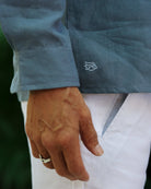 MALLORCA Linen Shirt - Ash Blue/Baby Blue - CRASQI