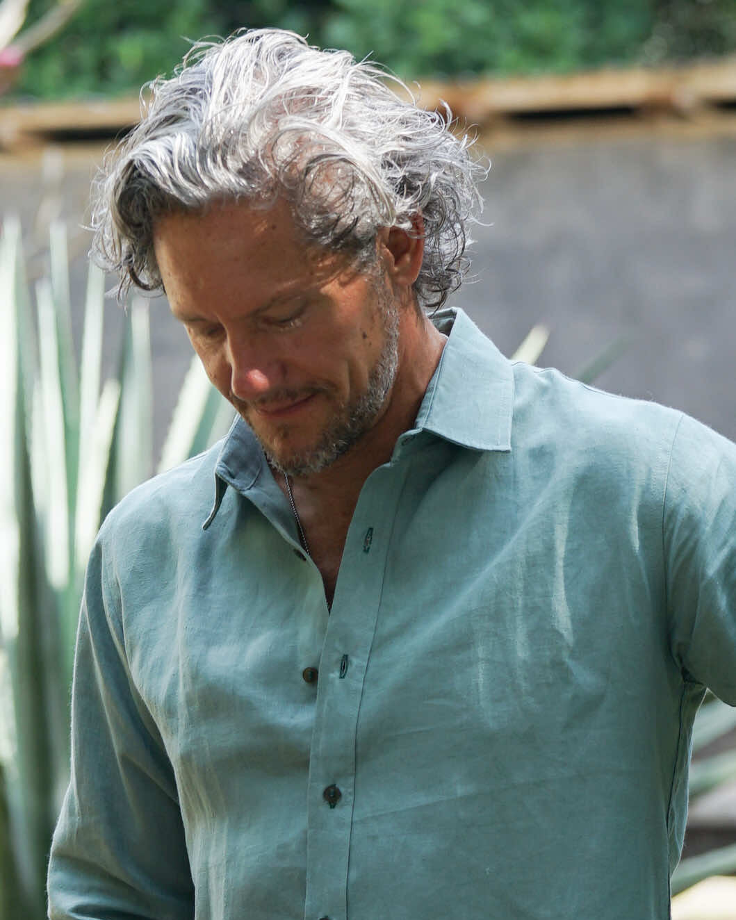 MALLORCA Linen Shirt - Ash Green/Dark Green - CRASQI