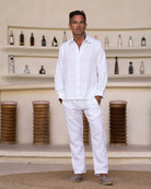 SARDINIA Linen Pant - White - CRASQI