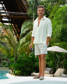 MALLORCA Linen Shirt - Light Yellow/Neon Yellow - CRASQI