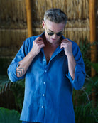 MALLORCA Linen Shirt - Classic Blue/Baby Blue - CRASQI