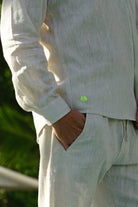MENORCA Linen Shirt - Sand/Neon Yellow - CRASQI