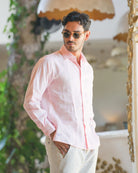 MALLORCA Linen Shirt - Pink/Lilac - CRASQI