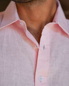 MALLORCA Linen Shirt - Pink/Lilac - CRASQI