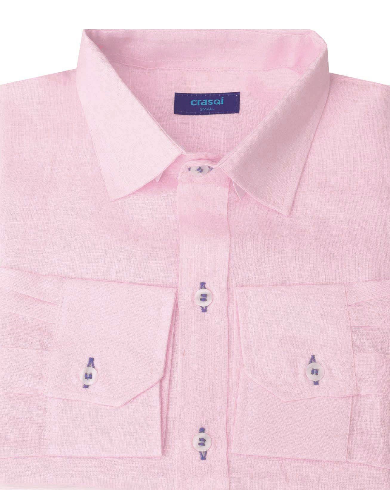 MALLORCA Linen Shirt - Pink/Lilac - CRASQI