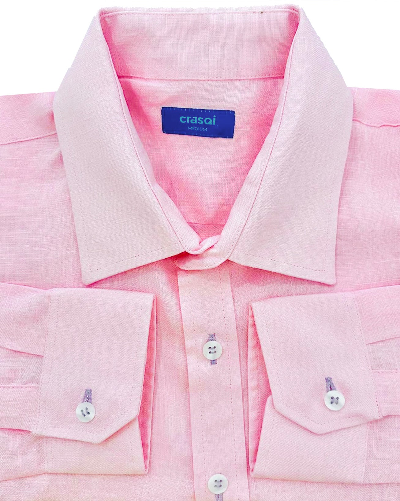 MALLORCA Linen Shirt - Pink/Lilac - CRASQI