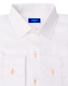 MALLORCA Linen Shirt - White/Neon Orange - CRASQI