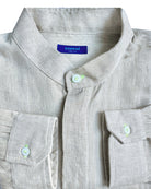 MENORCA Linen Shirt - Sand/Neon Yellow - CRASQI