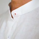 MENORCA Linen Shirt - White/Red - CRASQI