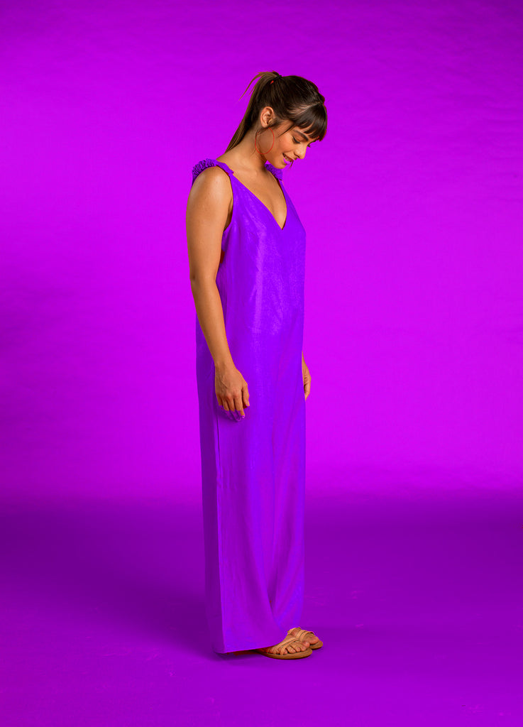 PANAREA Linen Jumper - Violet - CRASQI